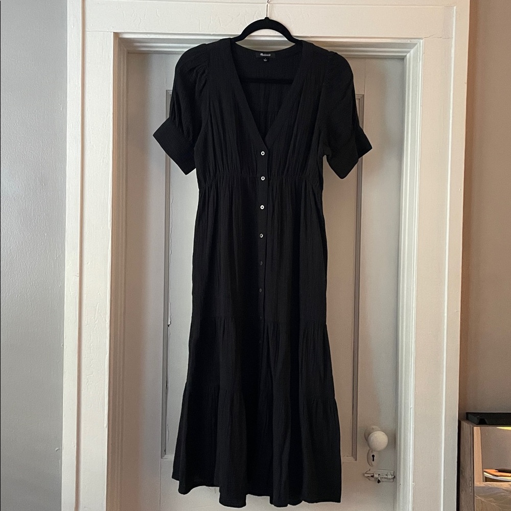 Madewell Lightspun Button Front Tiered Midi Dress | Size 2 | NWOT - Picture 2 of 5